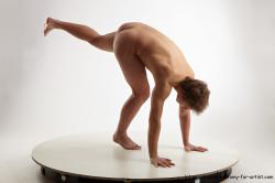 Nude Man White Standing poses - ALL Average Short Blond Standing poses - bend over Realistic